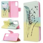 Pattern Printing Leather Wallet Stand Case for Samsung Galaxy S11e – Feather Pattern