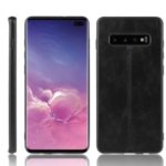 Leather Coated PC + TPU Hybrid Cover Cell Phone Case for Samsung Galaxy S10 – Black