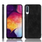 Leather Coated PC + TPU Protection Phone Shell Cover for Samsung Galaxy A70 – Black