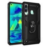 Hybrid PC TPU Kickstand Armor Phone Case for Samsung Galaxy M40/A60 – Black