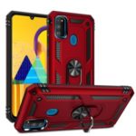 Hybrid PC TPU Kickstand Armor Phone Shell for Samsung Galaxy M30s – Red