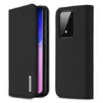 DUX DUCIS Wish Series Wallet Stand Genuine Leather Cell Phone Shell for Samsung Galaxy S11 Plus 6.9 inch – Black