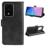 Magnetic Double Clasp Leather Wallet Stand Case for Samsung Galaxy S11 Plus – Black