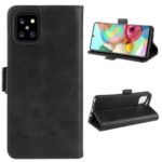 Magnetic Double Clasp Leather Wallet Case for Samsung Galaxy A81/Note 10 Lite/M60s – Black