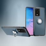 Rotatable Finger Ring Kickstand PC + TPU Combo Case [Built-in Magnetic Metal Sheet] for Samsung Galaxy S11 Plus – Navy Blue