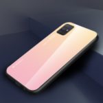 Gradient Color Glass + TPU Cell Phone Casing for Samsung Galaxy A71 – Gold / Pink