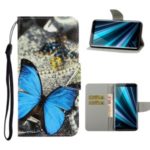 Pattern Printing PU Leather Wallet Phone Case for Sony Xperia 20 – Big Butterflies