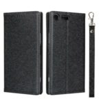 Silk Skin Wallet Stand Leather Phone Case for Sony Xperia XZ Premium – Black