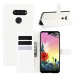 Litchi Grain Wallet Leather Mobile Simple Cover for LG K50S – White