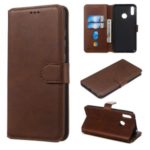 Classic Wallet Leather Stand Phone Protective Cover for Huawei Y7 (2019) / Enjoy 9 / Y7 Pro (2019) – Brown