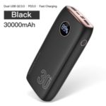 KUULAA 30000mAh Two-way Fast Charging Type-C Interface Power Bank – Black