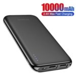 KUULAA-AB10 10000mAh Power Bank Portable Charger 2.4A Fast Charging with LED Light Indicator – Black