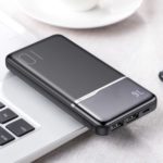 KUULAA 10000mAh LED Digital Display Dual USB Output Power Bank – Black
