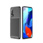 Drop Resistant Carbon Fiber Texture TPU Back Case for Huawei Nova 6 – Black