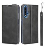 Leather Stand Cell Phone Case with Card Slot for Huawei Honor 20/nova 5T- Black