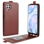 Crazy Horse Skin Card Slot Leather Vertical Flip Cover Phone Case for Huawei nova 6 SE – Brown