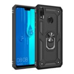 Hybrid PC TPU Kickstand Armor Phone Shell Case for Huawei Y9 (2019) / Enjoy 9 Plus – Black