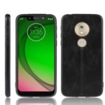 PU Leather Coated PC + TPU Combo Back Case for Motorola Moto G7 Play (EU Version) – Black