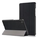 Litch Skin PU Leather Tri-fold Stand Tablet Case for Lenovo Tab M8 TB-8505 – Black