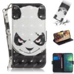 Pattern Printing Light Spot Decor Leather Wallet Stand Case for Motorola Moto G8 Plus – Panda Pattern