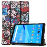 Printing Surface Tri-fold Stand Leather Tablet Case for Lenovo Tab M8 TB-8505X – Cartoon