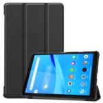 Tri-fold Stand Leather Tablet Covering for Lenovo Tab M8 TB-8505X – Black