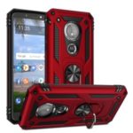 Hybrid PC TPU Kickstand Armor Style Mobile Phone Cover for Motorola Moto E5 – Red