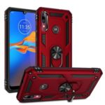 Hybrid PC TPU Kickstand Armor Style Phone Cover Shell for Motorola Moto E6 Plus/E6s – Red