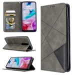 Geometric Pattern Stand Leather Card Holder Case for Xiaomi Redmi 8 – Grey