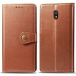 Solid Color Wallet Stand Leather Case for Xiaomi Redmi 8A – Brown