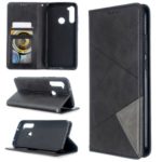 Geometric Pattern Stand Leather Card Holder Case for Xiaomi Redmi Note 8T – Black