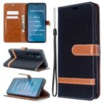 Assorted Color Jeans Cloth Leather Wallet Case for Xiaomi Mi CC9 Pro / Mi Note 10 / Mi Note 10 Pro – Black
