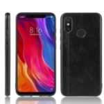 PU Leather Coated PC + TPU Hybrid Protection Back Case for Xiaomi Mi 8 (6.21-inch) – Black