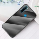 Carbon Fiber Texture Tempered Glass + PC + TPU Combo Shell for Xiaomi Redmi Note 8T – Black