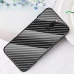 Carbon Fiber Texture Tempered Glass + PC + TPU Hybrid Case for Xiaomi Redmi 8 – Black