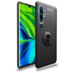 LENUO Metal Ring TPU Phone Case with Magnetic Sheet for Xiaomi Mi CC9 Pro/Mi Note 10/ Note 10 Pro – All Black