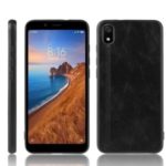 PU Leather Coated Hybrid PC + TPU Protective Cover for Xiaomi Redmi 7A – Black