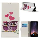 Pattern Printing Flip Leather Wallet Stand Phone Cover for Xiaomi Redmi K30 – Couple Owls