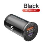 KUULAA USB + Type-C Dual Output Mini Car Charger – Black