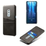 KSQ PU Leather Coated PC Stylish Case with Double Card Slots for vivo V17 Pro – Black