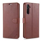 AZNS PU Leather Wallet Stand Case for OPPO K5 – Coffee