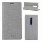 VILI DMX Cross Texture Card Holder Leather Stand Shell for Oppo Reno2 – Grey
