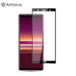 AMORUS 3D Full Coverage Silk Printing Tempered Glass Screen Film for Sony Xperia 5