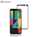 AMORUS Full Coverage Silk Printing Tempered Glass Screen Film for Google Pixel 4 XL