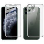 IMAK Full Size Metal Frame Tempered Glass Screen Protector Film + Back Cover for Apple iPhone 11 Pro 5.8 inch – Silver
