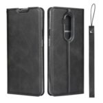TPU+PU Leather Stand Case Shell with Strap for OnePlus 7T Pro – Black