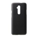 PU Leather Coated Plastic Cell Phone Cover Casing for OnePlus 7 Pro – Carbon Fiber Texture