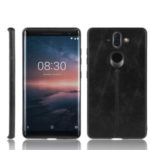 Leather Coated PC + TPU Hybrid Case Cover for Nokia 8 Sirocco – Black
