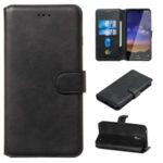 Solid Color Flip Leather Wallet Phone Cover for Nokia 2.2 – Black