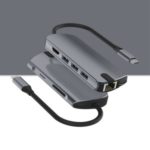 SEEWEI 1908 8-in-1 USB-C Hub Type-C to USB 3.0 x 3 + Type-C + TF + SD + HDMI + RJ45 Adapter